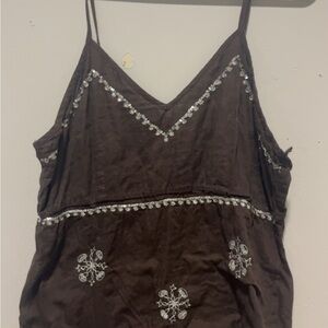 Elegant Brown Embellished Camisole